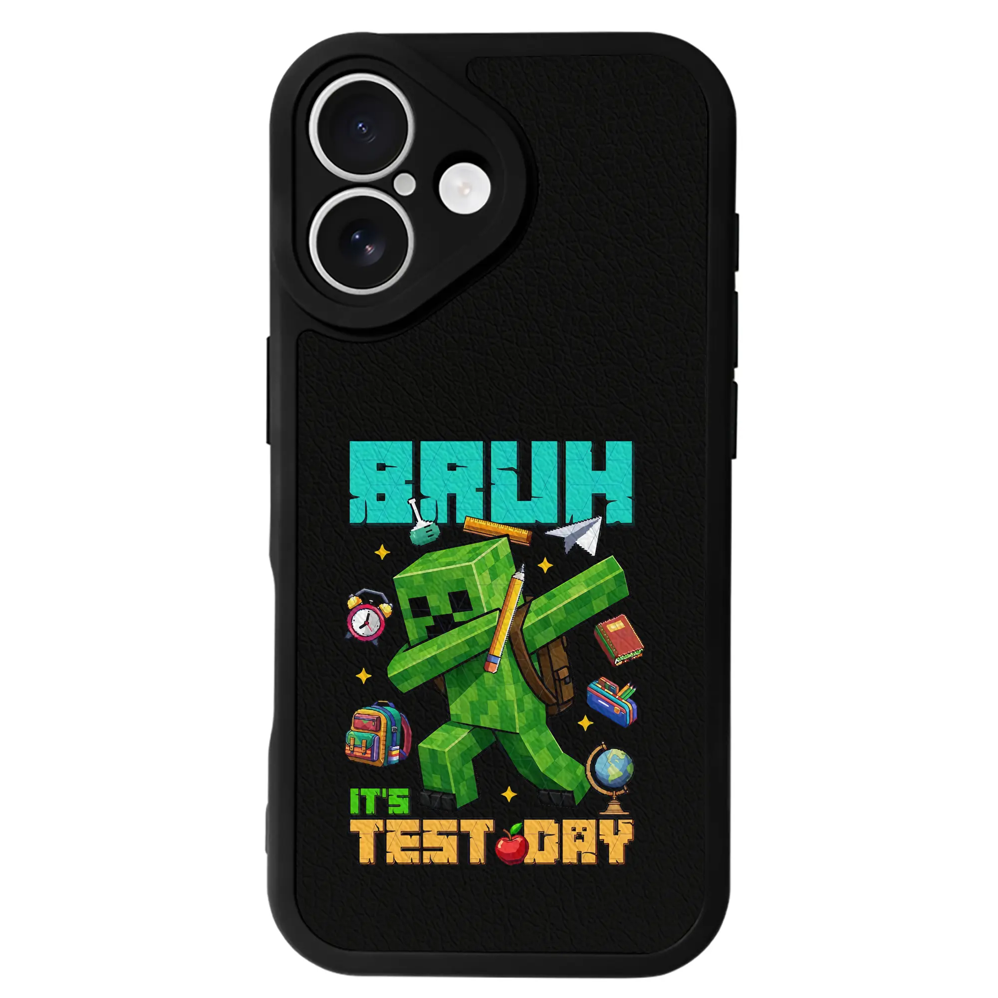 マイクラ グッズ  マイクラ - IPhone 16シリーズ対応 ・ シリコンスマホケース ・ レザー調 ・ 高精度フィット ・ 耐衝撃 ・ ワイヤレス充電対応 ・ 精密カット